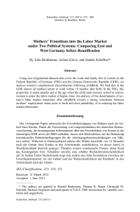 Mothers' Transitions into the Labor Market under Two Political Systems: Comparing East and West Germany before Reunification
