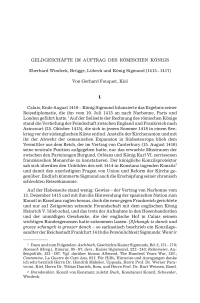 Geldgeschäfte im Auftrag des römischen Königs. Eberhard Windeck, Brügge, Lübeck und König Sigmund (1415 – 1417)