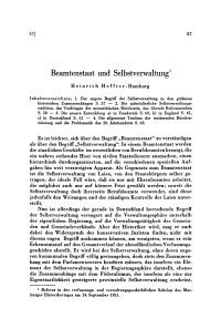 Beamtenstaat und Selbstverwaltung