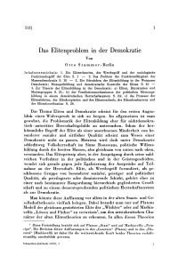 Das Elitenproblem in der Demokratie