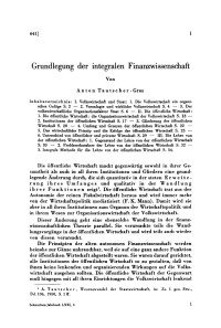 Grundlegung der integralen Finanzwissenschaft