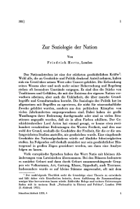 Zur Soziologie der Nation