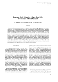 Business Cycle Extraction of Euro-Zone GDP: Direct versus Indirect Approach