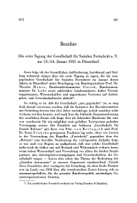 Die erste Tagung der Gesellschaft für Sozialen Fortschritt am 13. und 14. Januar 1951 in Düsseldorf