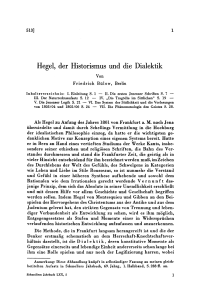 Hegel, der Historismus und die Dialektik
