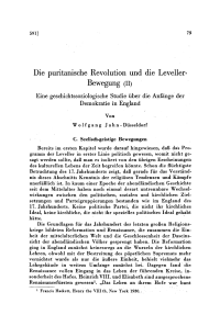 Die puritanische Revolution und die Leveller-Bewegung (II)