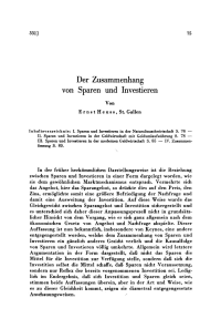 Der Zusammenhang von Sparen und Investieren