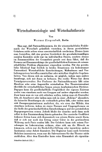 Wirtschaftssoziologie und Wirtschaftstheorie