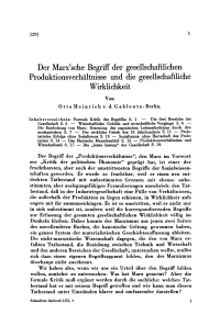 Der Marx’sche Begriff der gesellschaftlichen Produktionsverhältnisse und die gesellschaftliche Wirklichkeit