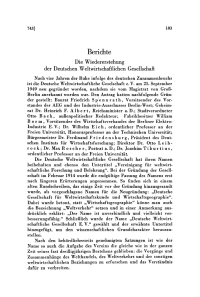 Die Wiedererstehung der Deutschen Weltwirtschaftlichen Gesellschaft