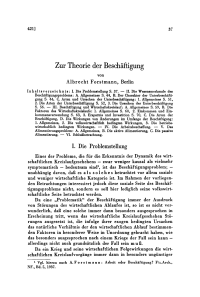 Zur Theorie der Beschäftigung