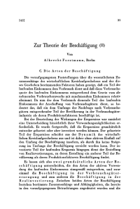 Zur Theorie der Beschäftigung (II)