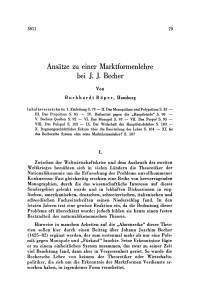 Ansätze zu einer Marktformenlehre bei J. J. Becher