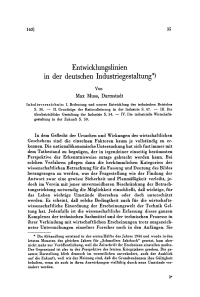 Entwicklungslinien in der deutschen Industriegestaltung
