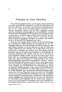 Neubeginn im Geiste Schmollers