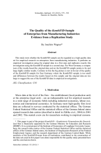 The Quality of the KombiFiD-Sample of Enterprises from Manufacturing Industries: Evidence from a Replication Study