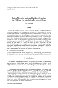 Taking Money Seriously and Putting it Back into the Feldstein-Horioka Saving-Investment Nexus