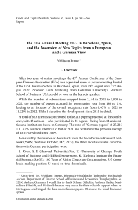 The EFA Annual Meeting 2022 in Barcelona, Spain, and the Ascension of New Topics from a European and a German View