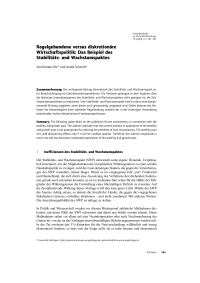 Regelgebundene versus diskretionäre Wirtschaftspolitik: Das Beispiel des Stabilitäts- und Wachstumspaktes
