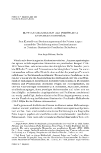 Hofstaatorganisation als persönliche Entscheidungssphäre