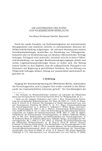Die Legitimation der Justiz zur Völkerrechtsfortbildung