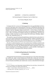 Abortion – a Policital Question?