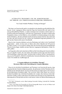 Alternative Ökonomien und die Gemeinwohlidee − ein Diskurs aus christlich-sozialethischer Perspektive