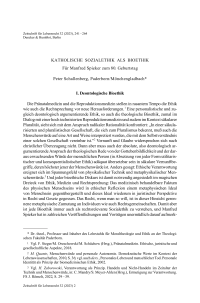 Katholische Sozialethik als Bioethik