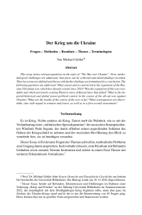 Der Krieg um die Ukraine