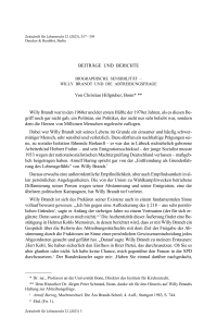 Biographische Sensibilität – Willy Brandt und die Abtreibungsfrage