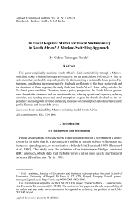 Do Fiscal Regimes Matter for Fiscal Sustainability in South Africa? A Markov-Switching Approach