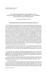 Die verfassungsrechtliche Missbilligung eines materialisierten Volksbegriffs als Element des Schutzes der Verfassung