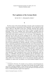 The Legislature of the German Reich