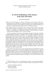 II. On the Methodology of the Sciences of the State and Society