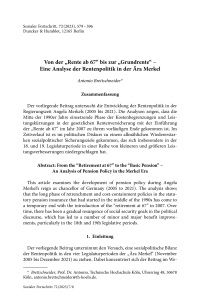 Von der „Rente ab 67“ bis zur „Grundrente“ – Eine Analyse der Rentenpolitik in der Ära Merkel
