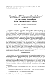 Cointegration of EMU Government Bonds in Times of Financial Crises, COVID-19, and High Inflation – The Importance of Sovereign Debt for the European Insurance Industry