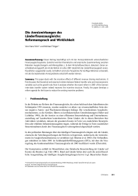 Die Anreizwirkungen des Länderfinanzausgleichs: Reformanspruch und Wirklichkeit