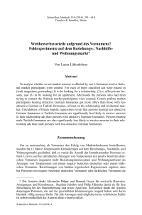 Wettbewerbsvorteile aufgrund des Vornamens? Feldexperimente auf dem Beziehungs-, Nachhilfe- und Wohnungsmarkt