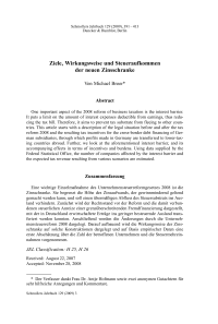 Ziele, Wirkungsweise und Steueraufkommen der neuen Zinsschranke
