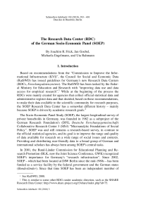 The Research Data Center (RDC) of the German Socio-Economic Panel (SOEP)