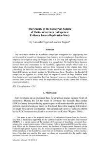 The Quality of the KombiFiD-Sample of Business Services Enterprises: Evidence from a Replication Study