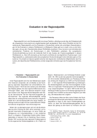 Evaluation in der Regionalpolitik