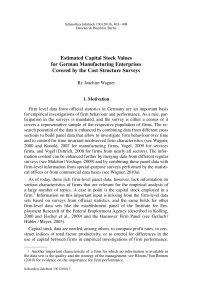 Estimated Capital Stock Values for German Manufacturing Enterprises Covered by the Cost Structure Surveys
