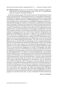 Thomas Fuchs: Professoren und Vereine. Außeruniversitäre Tätigkeitsfelder Bonner Hochschulangehöriger 1848 – 1914.