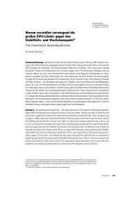 Warum verstoßen vorwiegend die großen EWU-Länder gegen den Stabilitäts- und Wachstumspakt?