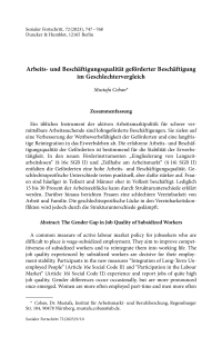 Arbeits- und Beschäftigungsqualität geförderter Beschäftigung im Geschlechtervergleich