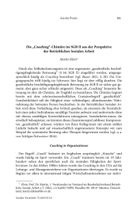 Die „Coaching“-Chimäre im SGB II aus der Perspektive der Betrieblichen Sozialen Arbeit