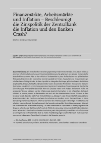 Finanzmärkte, Arbeitsmärkte und Inflation – Beschleunigt die Zinspolitik der Zentralbank die Inflation und den Banken Crash?