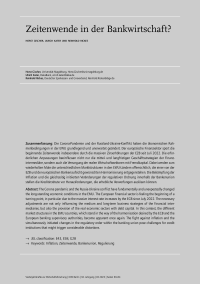 Zeitenwende in der Bankwirtschaft?