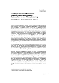 Grundlagen einer Gesundheitsreform – Zur Bedeutung von Selbstbehalten, Kassenwettbewerb und Beitragsbemessung
